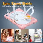 Case for iPad (A16) 11th/10th Generation 11/10.9 Inch 2025/2022, Ubearkk for iPad a16 case with Screen Protector, 360 Degree Rotating Stand Shoulder Strap Pencil Holder,Rose Beige - Image 4