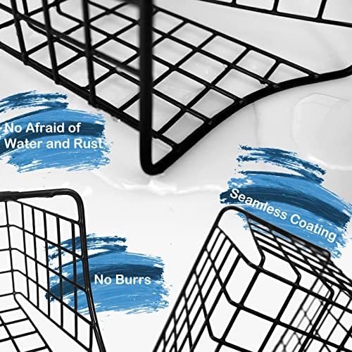 G.CORE 2 Pack Pegboard Baskets, Black Metal Shelves Hooks to 1/8" and 1/4" Hole Peg Boards, Peg Board Baskets Bins Set - Tools Workbench Garage Storage Wall Mount Organizer Attachments (2 Large) - Image 6