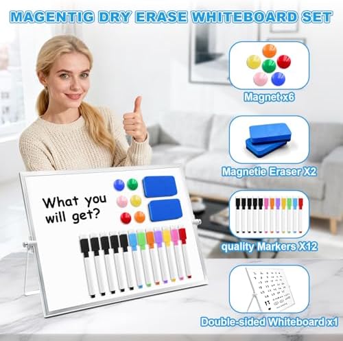 Magnetic Dry Erase Board 16x12 – Double-Sided Whiteboard with Stand - Image 2