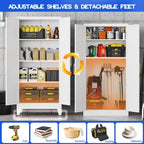 GAIOUS 61" Tall Kitchen Pantry Cabinet,Metal Storage Cabinet White Cupboard - Image 4