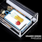 Xuhal Acrylic Mail Organizer with Drawer, 5 Compartments Clear Desk File - Image 3