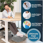 ComfiLife Foot Rest for Under Desk at Work – Adjustable Height Memory Foam Foot Stool for Under Desk, Office Chair & Gaming Chair – Ergonomic Footrest for Back & Hip Pain Relief (Gray) - Image 4