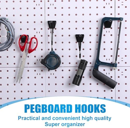 Unittype 100 Pack Plastic Pegboard Hooks, 4 Inch, Black - Image 2