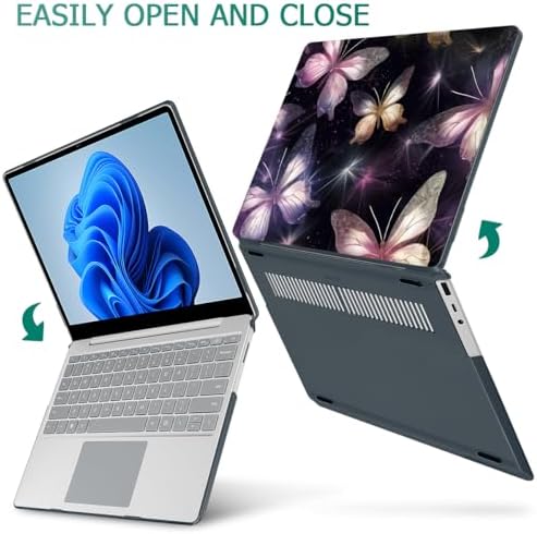 Mektron Case for 13.5" Microsoft Surface Laptop 5/4/3 with Metal Palm Rest Model 1951/1868, 2019/2021/2022 Release Plastic Hard Shell Cover with Screen Protector, Glittering Butterfly - Image 4