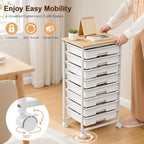 LEHOM Rolling Storage Cart with 8 Drawers, Utility Cart on Lockable Wheels - Image 4