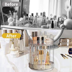 Asayuee 360 Rotating Makeup Organizer for Vanity,Bathroom Countertop Organizer,Spinning Perfume Organizer&Vanity Organizer(Grey-2 Tier) - Image 5