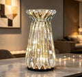Home Decor, Mercury Glass Pillar Candle Pedestal Holders with 10 Led Lights, Lighted up Candle Holder for Pillar Candle, Glass Candlestick Holders with Timer for Wedding Dining Table Xmas (Silver) by CFDECORCandlesandHolders