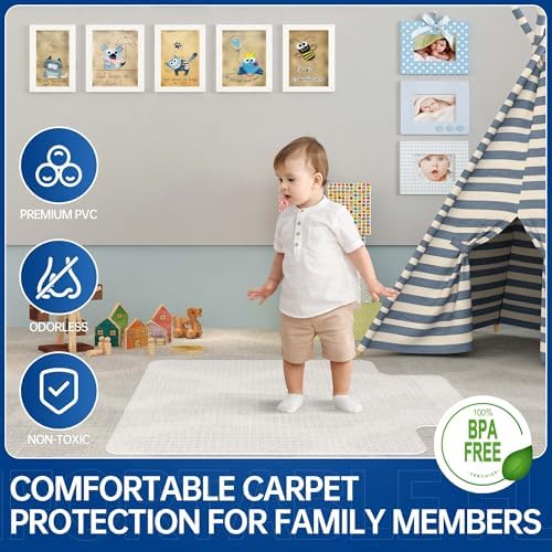 Office Chair Mat for Carpet, 45” x 53” Computer Chair Mat for Carpeted Floors, Smooth Glide Under Desk Carpeted Floor Protector, Carpet Mat for Home Office (with Lip) - Image 4