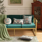ISAENNE Vintage Linen Throw Pillow Cover,Set of 2,Diameter 16"-Naples B - Image 3