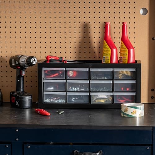 IRIS USA 12-Drawer Desk Storage Organizer, Charms, Water Packets, Black - Image 2