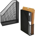 MyGift Black Wire Mesh Document Rack, Magazine & File Holder Set of 2 by MyGiftHome