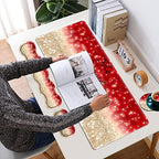 Large Gaming Mouse Pad, Keyboard Wrist Rest + Mouse Wrist Pad + Coaster Combination Set, Memory Sponge Non-Slip Base. Suitable for Office and Home, Red Glitter Quote Proverbs 31-25 - Image 7