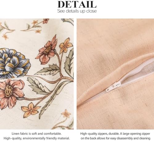ISAENNE Designer Linen Throw Pillow Cover,Set of 2,28"x12"-Cornucopia B - Image 6