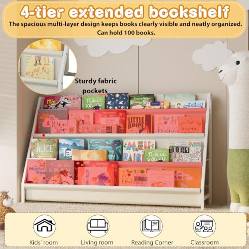 4-Tier Extended Kids Bookshelf, Book Shelf for kids rooms，bookshelf for kid - Image 3