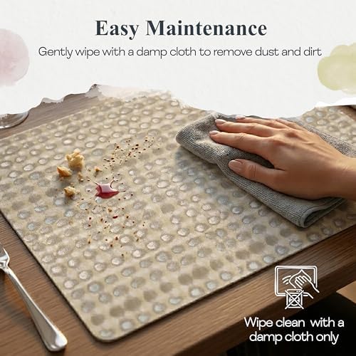 Pimpernel Pure Collection Placemats, Set of 4 – (15.7" x 11.7") Cork-Backed Table Mats with Woven Artwork, Heat & Stain Resistant Lacquered Finish, Decorative Dining Mats & Surface Protectors - Image 6