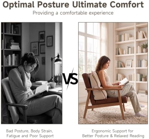 Reading Pillow for Bed, Corduroy Backrest Wedge Pillow - Image 4