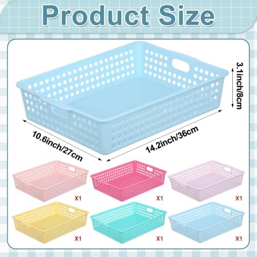 6 Pack Turn‑in Paper Trays for Classroom, Pastel - Image 2