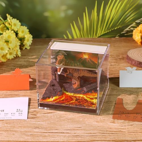 3D Memo Pad, 3D Calendar 2027, Time Piece Calendar, Tear-Off Calendars 2027, 3D Paper Carving Art Memo Pad, Art Carving Sticky Notes for Office Home Gifts Ornaments (Tyrannosaurus Rex) - Image 2