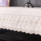 Upright Piano Cover Electronic Piano Keyboard Cover Piano Chair Cover Exquisite Embroidery Fashionable and Elegant Dust Cover With Frills (Piano Top Towel 200 * 90cm, Coffee Color) - Image 4