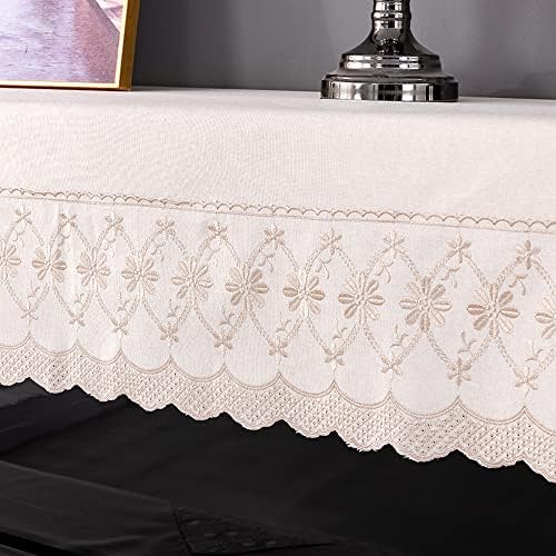 Upright Piano Cover Electronic Piano Keyboard Cover Piano Chair Cover Exquisite Embroidery Fashionable and Elegant Dust Cover With Frills (Piano Top Towel 200 * 90cm, Coffee Color) - Image 4