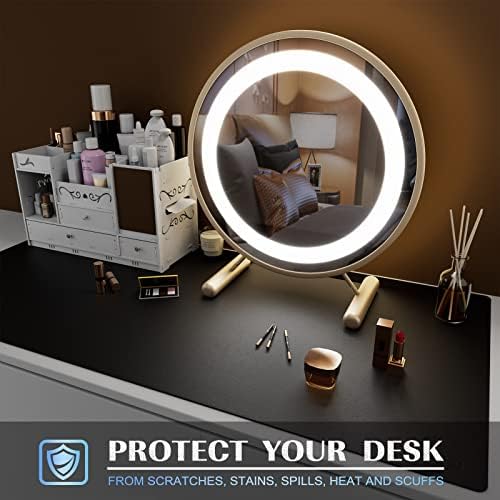 K KNODEL Large Office Leather Desk Mat, Mouse and Keyboard Pad, Computer and Laptop Mat, Desktop Protector and Cover, Writing Pad and Blotter (31.5"x15.7", Black) (Pack of 2) - Image 6