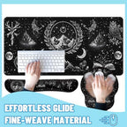 Dark Fantasy Desk Mat Set Magic Gothic Celestial Emblem Large Mouse Pad with Wrist Rest 4in1 Desk Mat for Desktop Ergonomic Computer Desk Arm Wrist Anti-Slip Computer Mouse Pad Home Office Gaming - Image 4