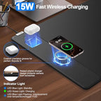 Magnetic Wireless Charging Mouse Pad, 31.5"x15.8" in, Black - Image 2