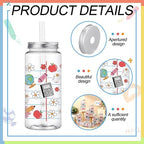 Meanplan 24 Pcs Back to School Plastic Cups with Lid and Straw Bulk 14 oz - Image 4