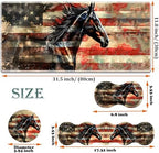 Large Gaming Mouse Pad + Keyboard Wrist Rest + Wrist Support + Coaster Set, Memory Foam Ergonomic for Easy Typing, XXL Extended Gaming Mouse Pad Table Pad - Flag Horse American - Image 6