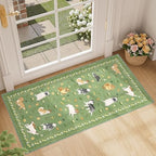 DUKINO 2x4 Rug Runner, Washable Dog Bathroom Rug Soft Non Slip, Green by DUKINO