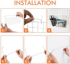Pegboard Organizer Accessories 18 Pack, Peg Board Hooks Assortment (White) - Image 4