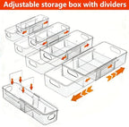 REBECAT 4-Size Expandable Drawer Organizer 8 Pack Plastic Storage Bins - Image 2