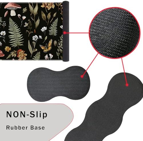 Keyboard Wrist Rest and Mouse Pad with Wrist Support Set Ergonomic Coaster,Memory Foam,Easy Typing Pain Relief,Large XL Desk Mat 31.5"x 11.8",Magic Mushrooms - Image 3