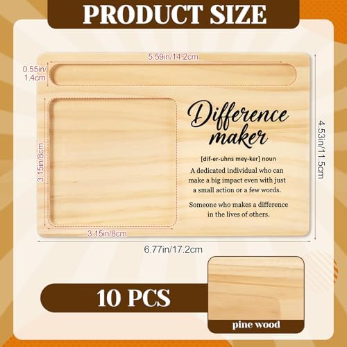 10 Pcs Back to School Teacher Appreciation Gifts Bulk Wooden Sticky Note Holder Motivational Thank Your Gift Inspirational Sticky Notes for Teacher Back to School (Difference) - Image 2