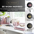 BLU MONACO Pink Desk Organizer Set | 6-Piece Metal Desktop Accessories | Mail Sorter Organizer Countertop | Letter Sorter for Desk | Mesh Pen Holder | Home Office or Dorm - Image 2