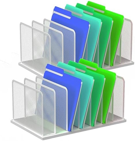 Kuntine.B 7-Section Upright Desk File Organizer Silver 2 Pack by KuntineB