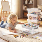 Citylife 17QT 2Packs Clear Craft Organizers and Storage Box with Tray - Image 7