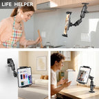 OHLPRO Tablet Mount for Truck - Heavy Duty Drill Base Tablet Holder for Car Dashboard, iPad Holder for All 5"-13" iPad Pro Samsung Galaxy Kindle fire Tablets and Car Wall etc. - 8-inch Aluminum Arm - Image 3