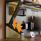 Metal Desk Storage Shelf，Desk Shelf Organizer with Pegboard & Accessories - Image 5
