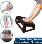 StrongTek Wooden Foot Stool Under Desk, Removable Cushion, Espresso - Image 2