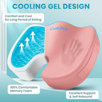 Gel Seat Cushion, Cooling Memory Foam Cushion for Office Chair, Pink - Image 2