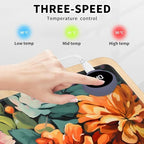 Heated Mouse Pad Hand Warmer, Warm Desk Pad Mousepad Desk Mat with 3 Levels Heating and Auto Shut Down 31.5 x 13 inch PU Leather Warmer Keyboard Mat for Gaming Office Home, Art Watercolour Flowers - Image 3