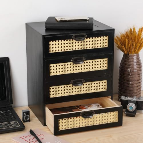 GoooodGIFT Wooden Drawers Large Wooden Box with Drawer, Black - Image 2