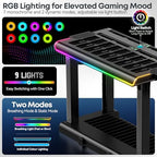 Switch 2/1/OLED RGB Organizer Station with Controller Charging Dock, Switch Storage Stand, Joycon 1/2 Charger, Gaming Accessories Holds TV Dock, 16 Game Cases, 18 Game Cards, and 2 Pro Controllers - Image 3