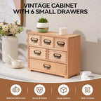 KIRIGEN Wooden Desk Organizer with 6 Drawers, Label Holders, Natural 3D6CG - Image 4