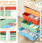 SYKIARIOL Rolling Cart with Drawers, 4-Drawer Utility Cart, Macaron - Image 4