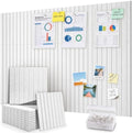 48" x 36" Large Cork Bulletin Board Tiles, Peel and Stick Felt Wall Panels for Vision, Message Center, Picture and Prayer Board for Office, Dorm, Room and Desk Decor(Cold White) by faainit