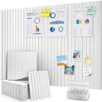 48" x 36" Large Cork Bulletin Board Tiles, Peel and Stick Felt Wall Panels for Vision, Message Center, Picture and Prayer Board for Office, Dorm, Room and Desk Decor(Cold White) by faainit