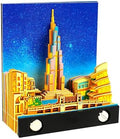 3D Art Calendar 2026,3D Memo Pad Creative Time Piece Calendar Tower of Dubai Rip Away Paper Carving Multi-color DIY Note by SIWEME