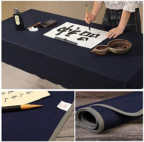 Semli Chinese Calligraphy Mat Sumi Drawing Painting Felt Desk Pad Washable Felt Thin Wool Felt (Blue, 39.3 x 78.7 inch) - Image 4